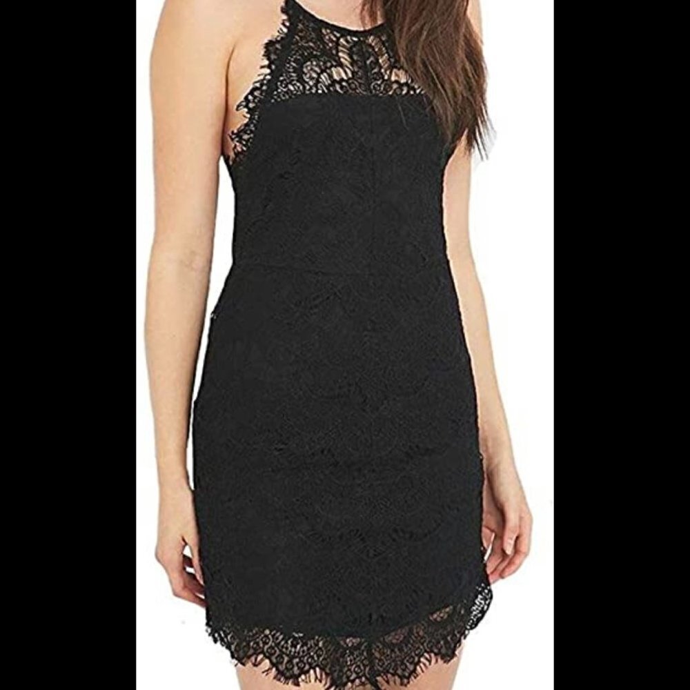 Free People Intimately Lined Halter Lace Mini Dress XS Women's NWT